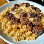 Cajun Steak Tips with Cheesy Parmesan Rotini