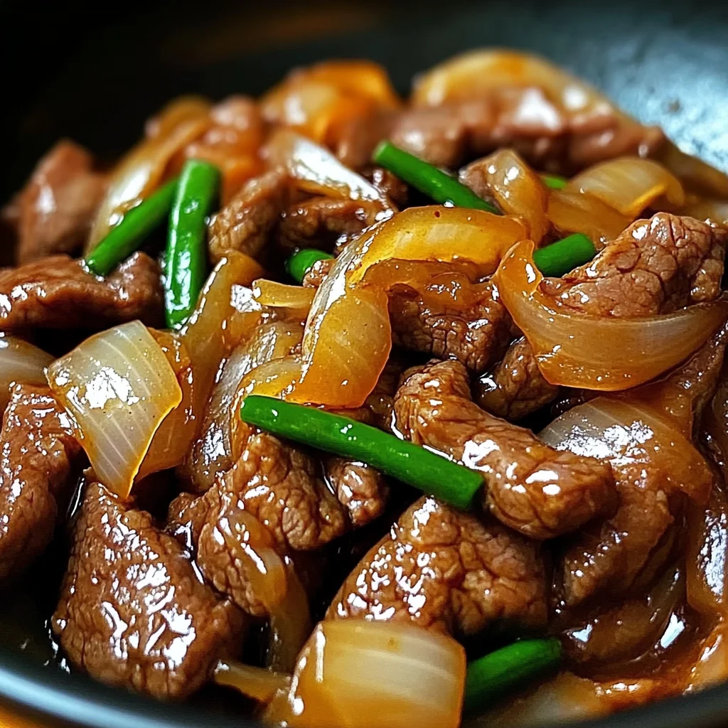 Chinese Beef Stir Fry with Caramelized Onions