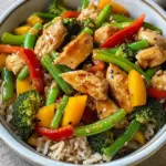 Colorful Chicken & Veggie Stir-Fry with Rice