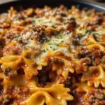Creamy Baked Velveeta Bowtie Pasta with Italian Beef Marinara