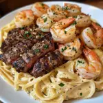 Creamy Cajun Steak and Shrimp Alfredo