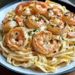 Creamy Garlic Shrimp Alfredo Pasta