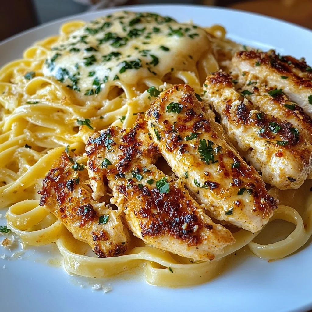 Creamy Mozzarella Chicken Linguine with Cajun Garlic Butter