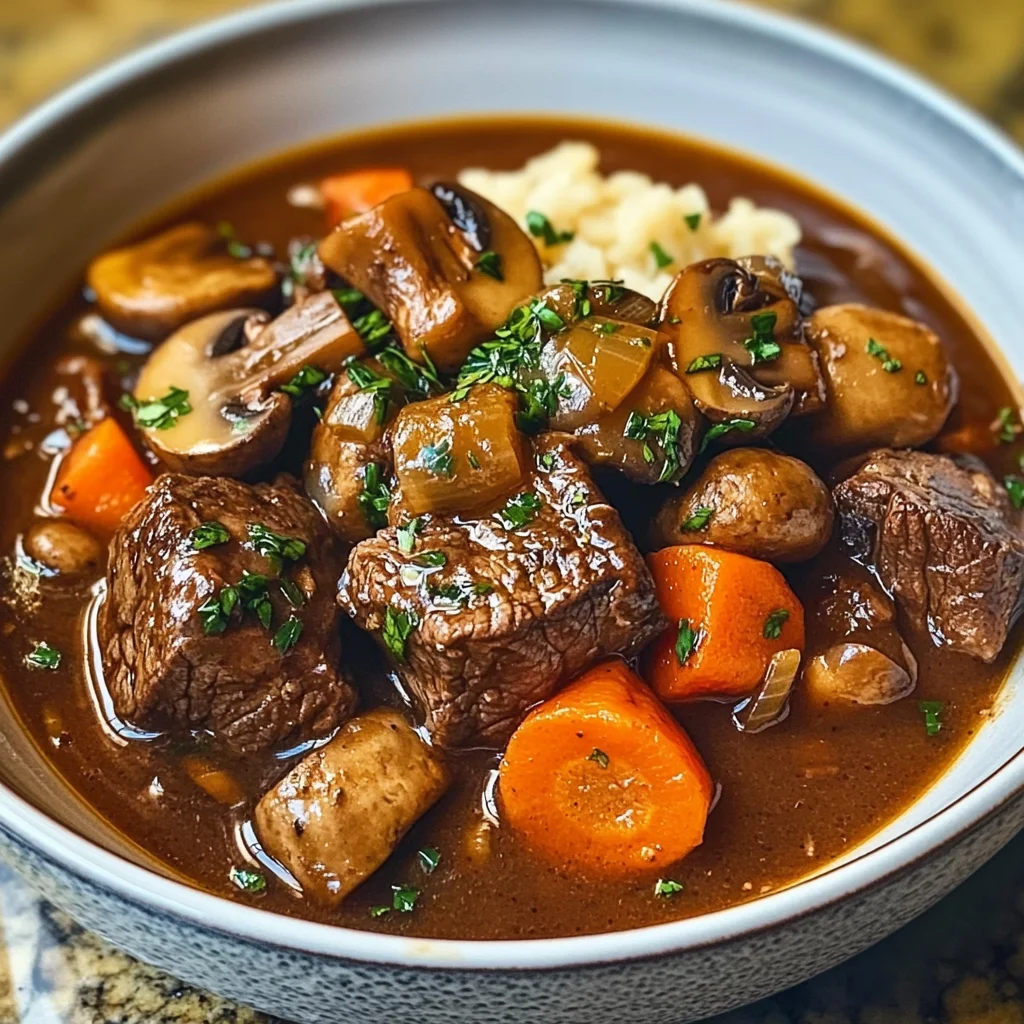French Beef Stew with Mushrooms