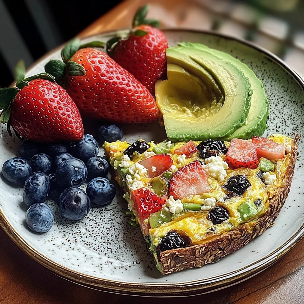 Garden Frittata Plate with Avocado Toast & Fresh Berries