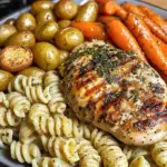 Garlic-Herb Chicken with Roasted Veggies & Creamy Rotini