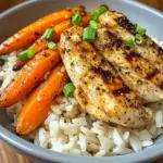 Garlic Butter Chicken Bowl with Roasted Carrots & Rice