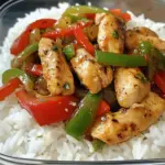 Spicy Pepper Chicken Stir-Fry with Rice