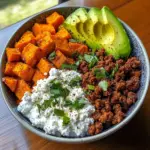 Spicy Sweet Potato Power Bowl with Avocado & Cottage Cheese