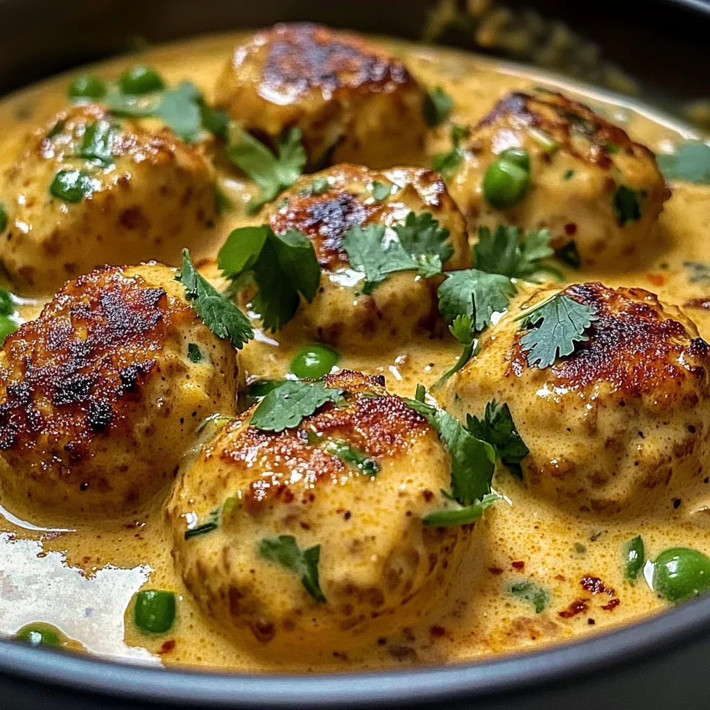 Thai Chicken Meatballs in Coconut Curry Sauce