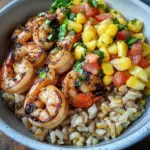 Zesty Shrimp Bowl with Brown Rice & Pineapple Corn Salsa
