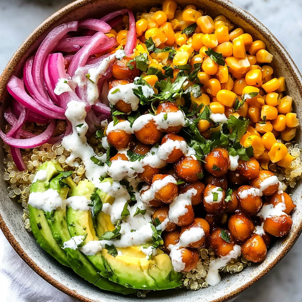 BBQ Ranch Chickpea Quinoa Bowls