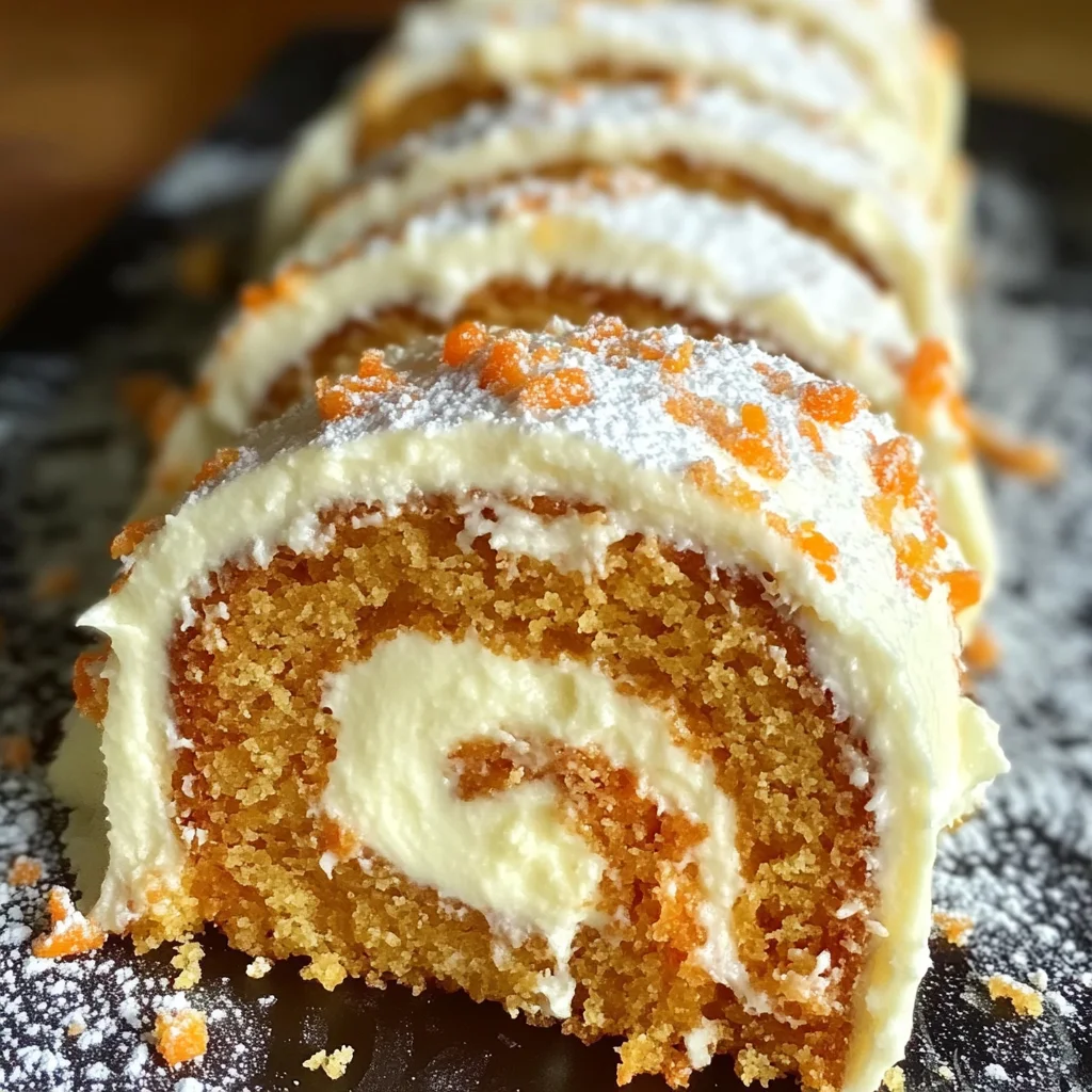 Carrot Cake Roll with Cream Cheese Frosting Filling