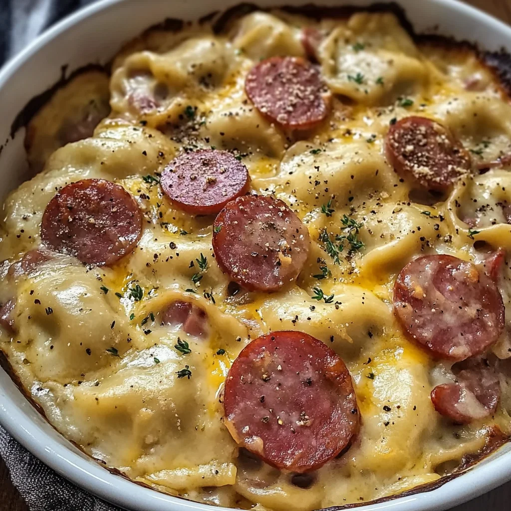 Classic Crockpot Pierogi Casserole with Kielbasa - loudasrecipes