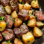 Garlic Butter Steak Bites and Potatoes