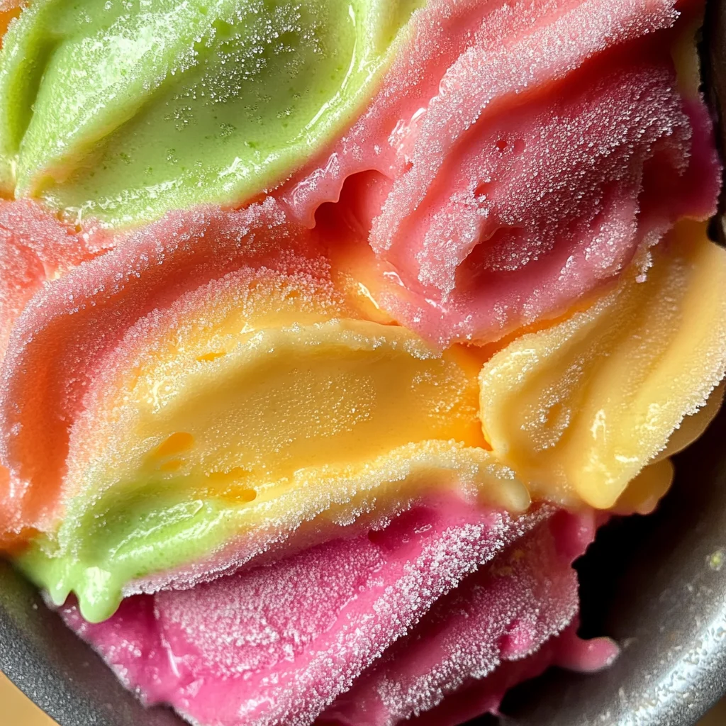 Homemade Rainbow Sherbet