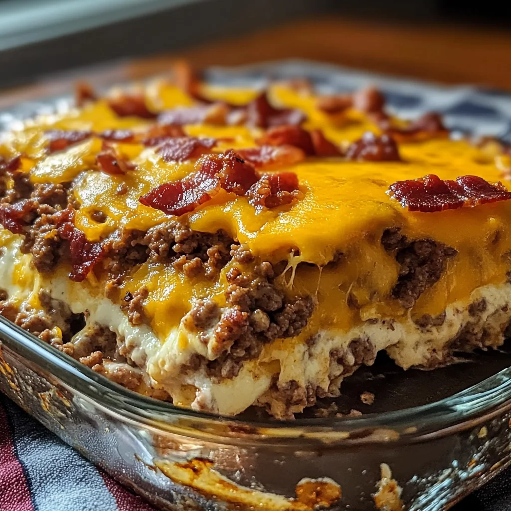 Low-Carb turkey Bacon Cheeseburger Casserole – Easy Keto Family Dinner