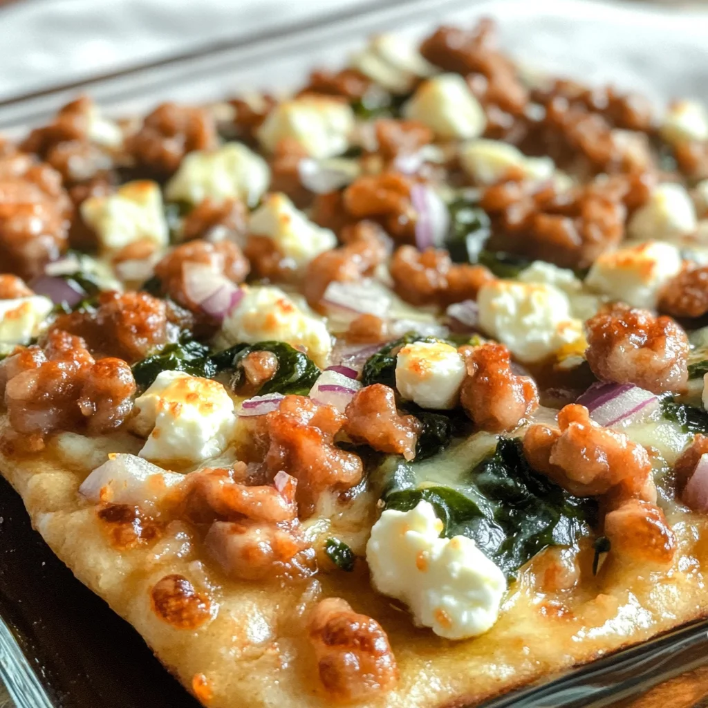 Tasty Spinach and Feta Flatbread Pizza - theamazingfood