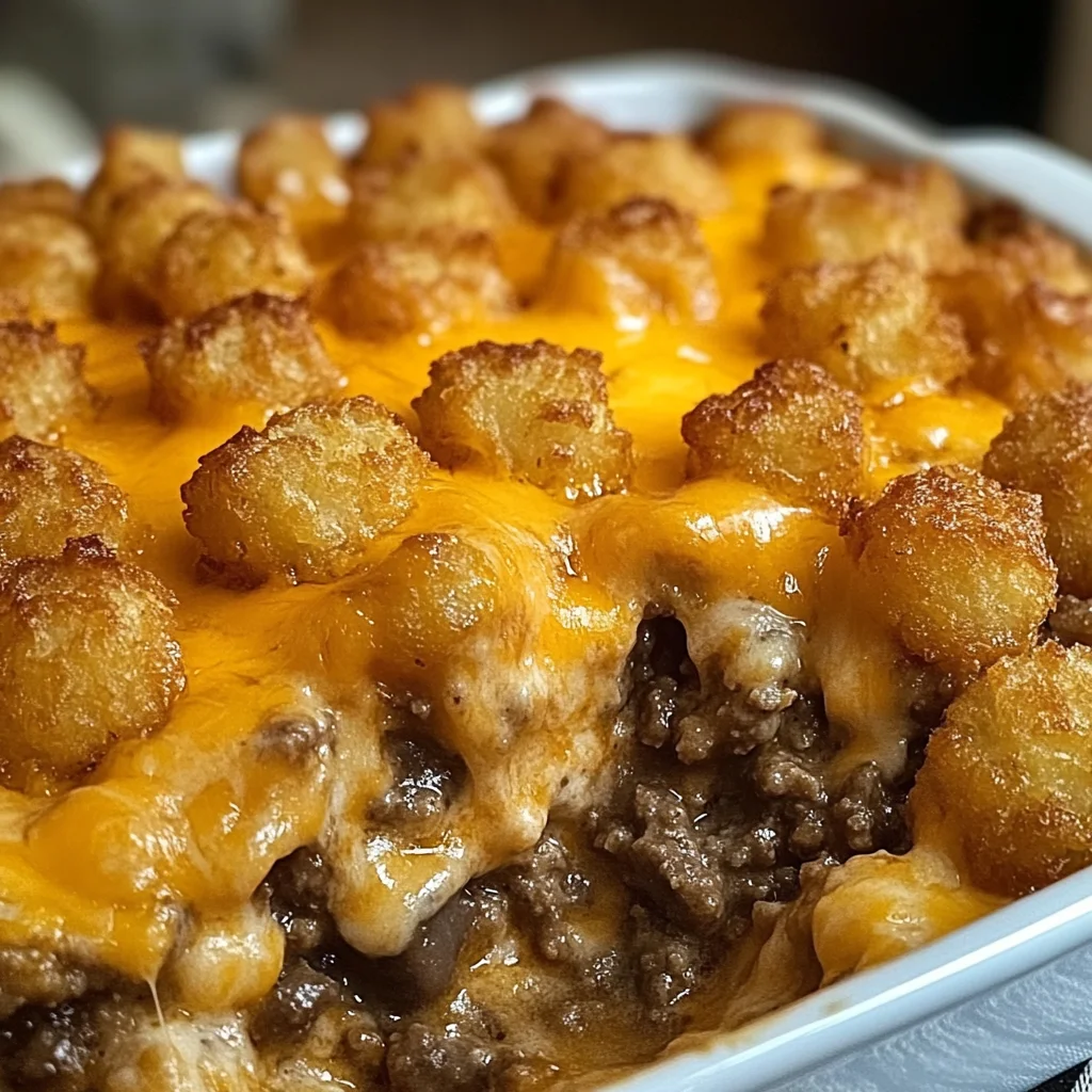Tater Tot Casserole with Ground Beef