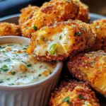 Cheesy Jalapeño Ranch Chicken Poppers with a Creamy Dip
