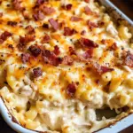 Chicken Turkey Bacon Ranch Mac and Cheese Casserole