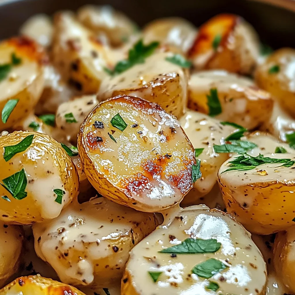 Creamy Garlic Baby Potatoes