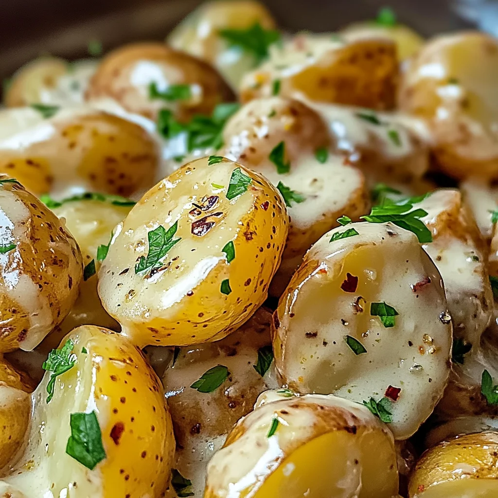 Creamy Garlic Baby Potatoes