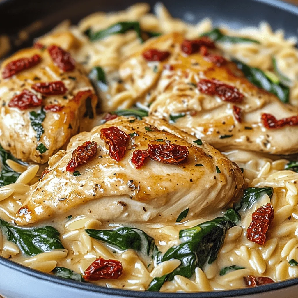 Creamy Tuscan Chicken with Orzo