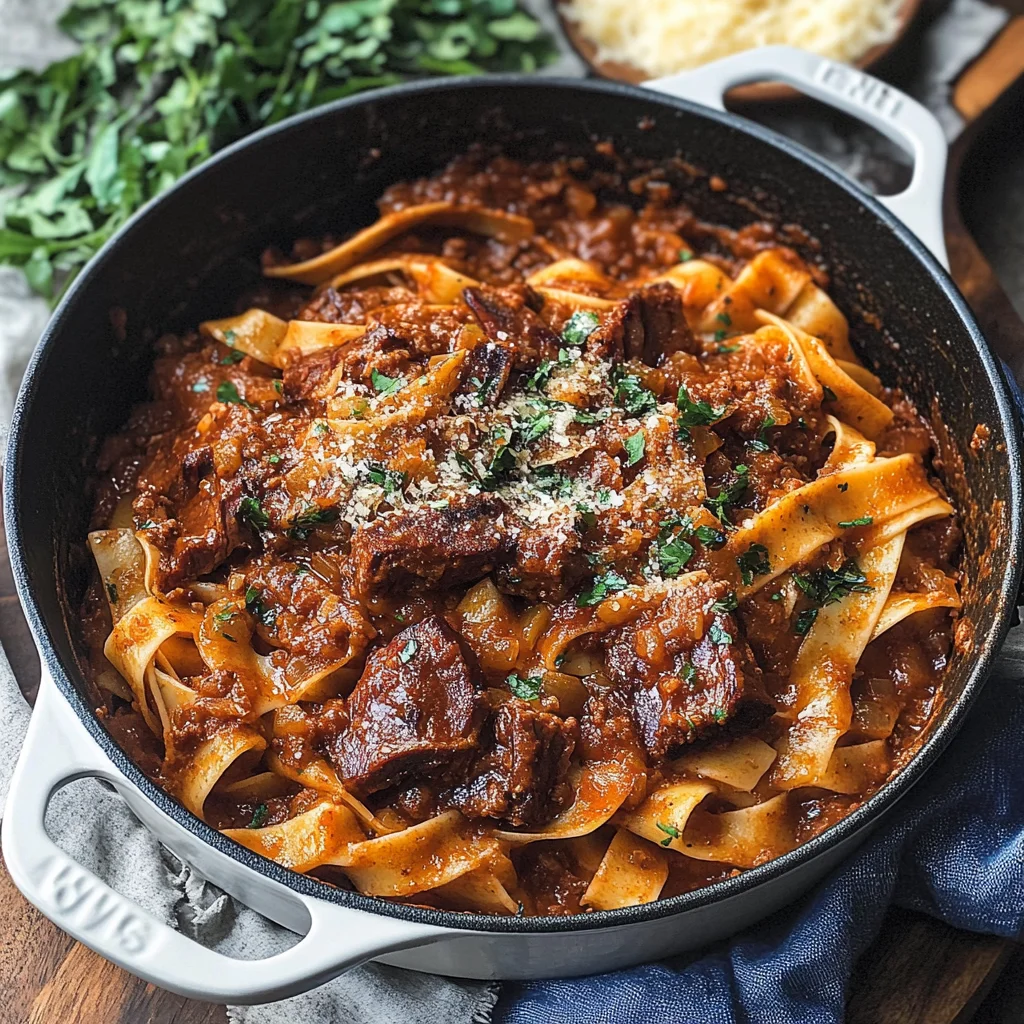 Dutch Oven Short Rib Ragu with Pappardelle