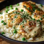 Easy Creamy Smothered Chicken And Rice Dinner Recipe