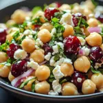 Feta & Cranberry Chickpeas with Lemon Vinaigrette