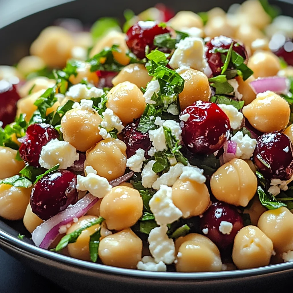 Feta & Cranberry Chickpeas with Lemon Vinaigrette