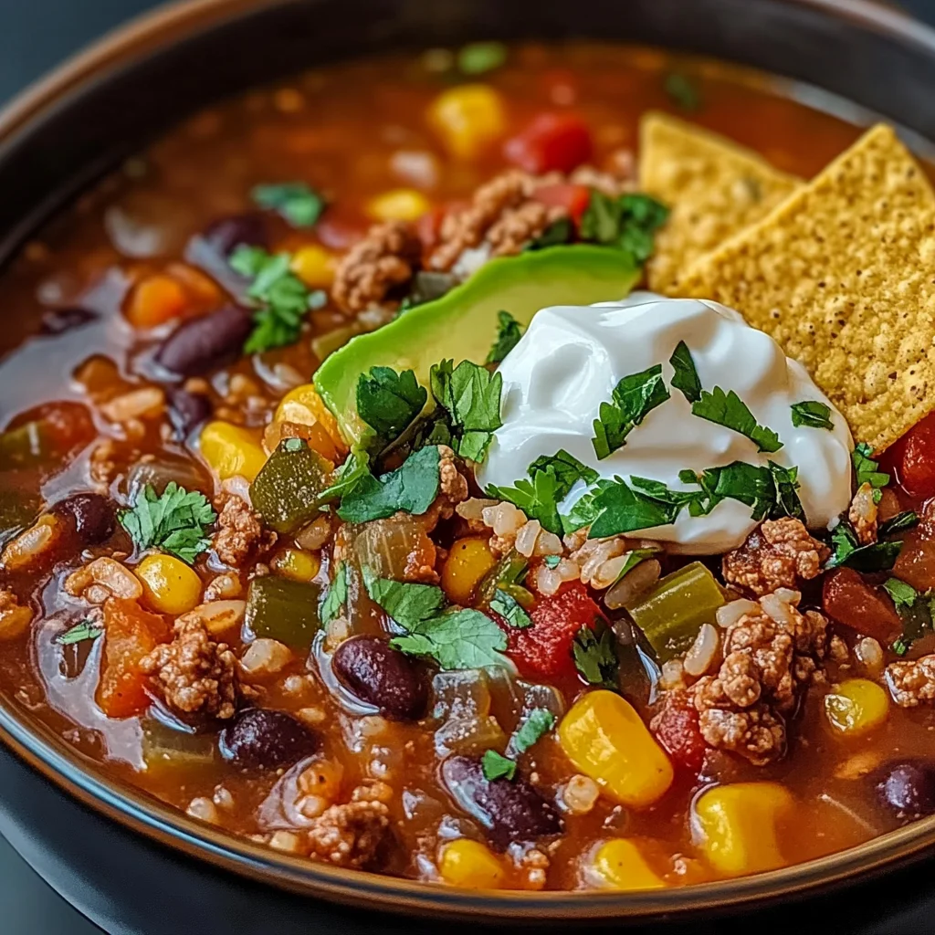 Mexican Beef and Rice Soup