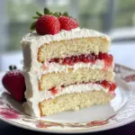 Moist Vanilla Cake with Strawberry Filling