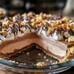 No-Bake Cream Cheese Peanut Butter Pie with Chocolate Whipped Cream