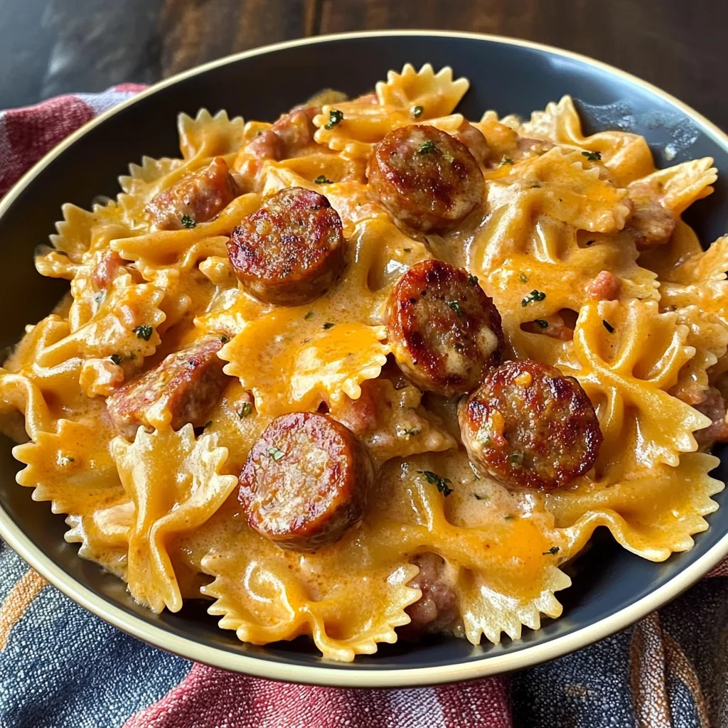 One Pot Creamy Cajun Sausage Pasta