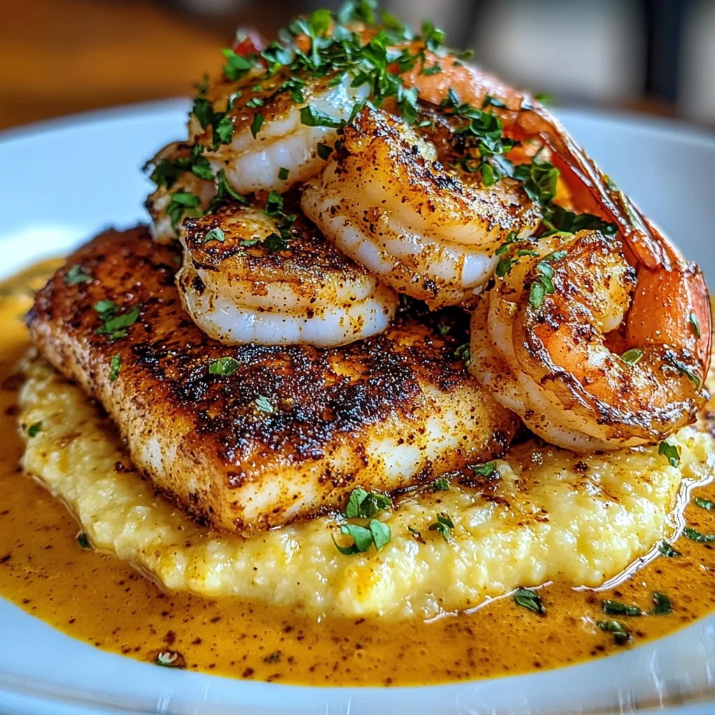 Red Snapper Shrimp Grits Cajun