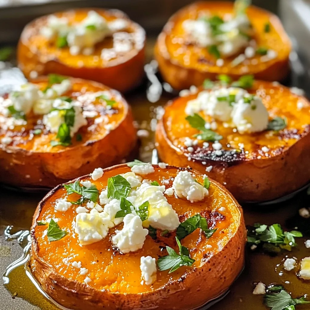 Roasted Sweet Potato Rounds with Honey & Feta