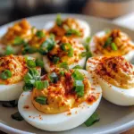 Spicy Chili Garlic Deviled Eggs