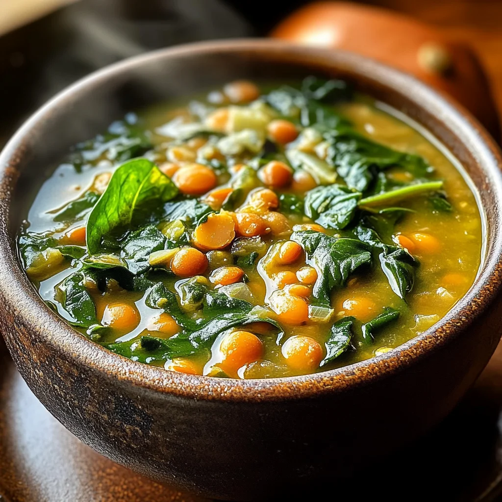 Spinach, Lentil, and Butter Bean Soup