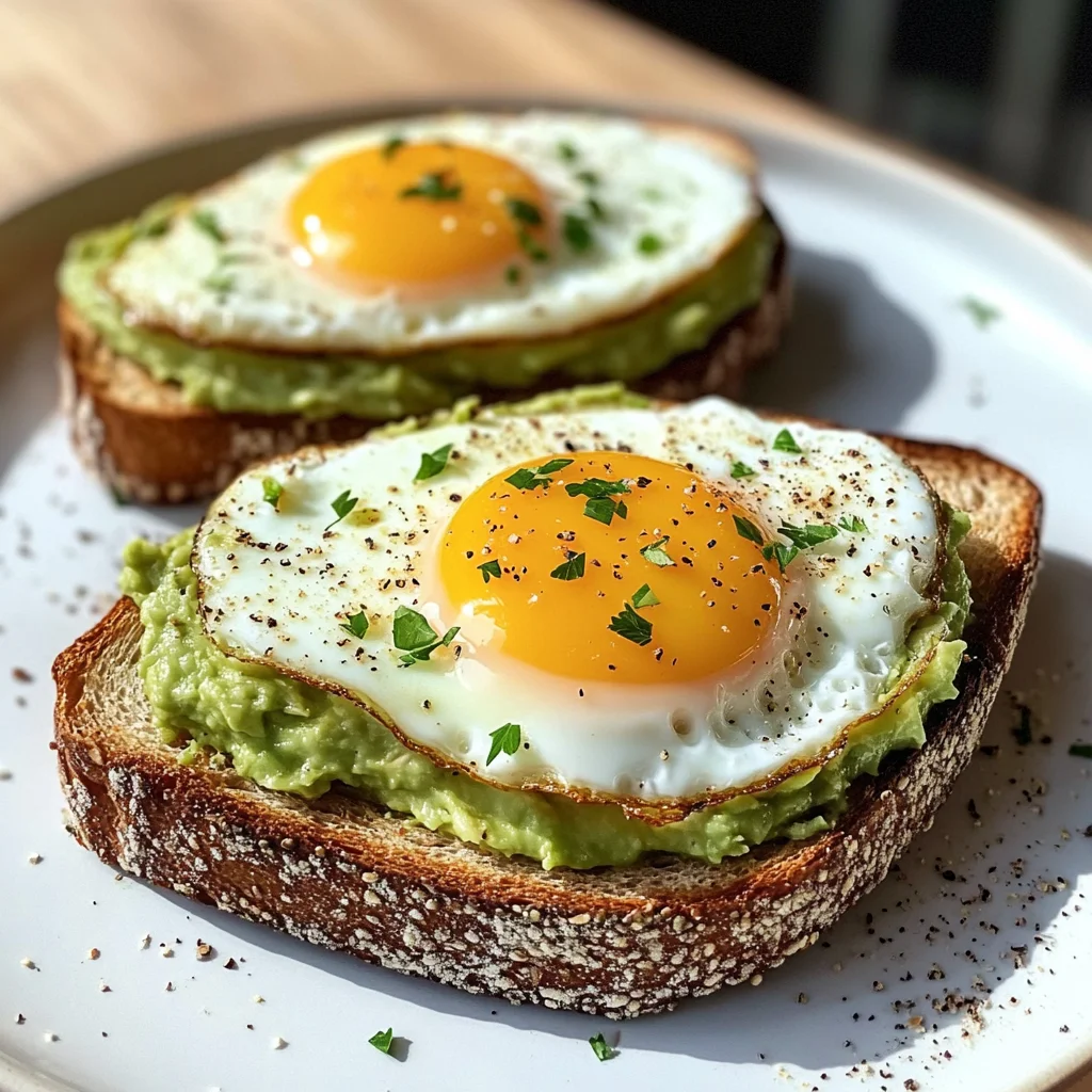 Avocado Toast with Sunny-Side Eggs & Iced Latte
