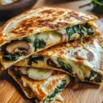 Baked Spinach Mushroom Quesadillas