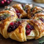 Brie Cheese and Cranberry Christmas Wreath
