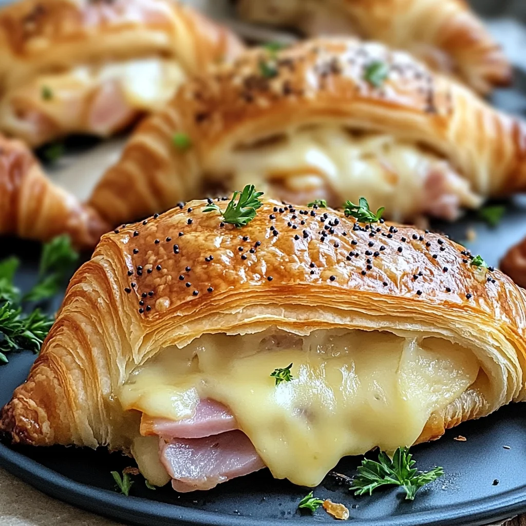 Brunch Baked chicken ham and Cheese Croissants for Effortless Mornings