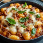 Cheesy Bolognese Gnocchi Bake