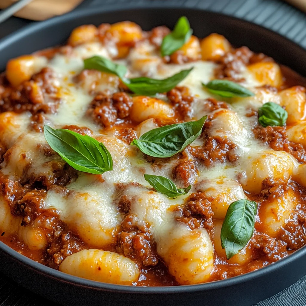 Cheesy Bolognese Gnocchi Bake
