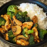 Chicken, Broccoli & Mushroom Stir-Fry with Steamed Rice