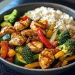 Chicken Veggie Stir-Fry with Brown Rice Bowl