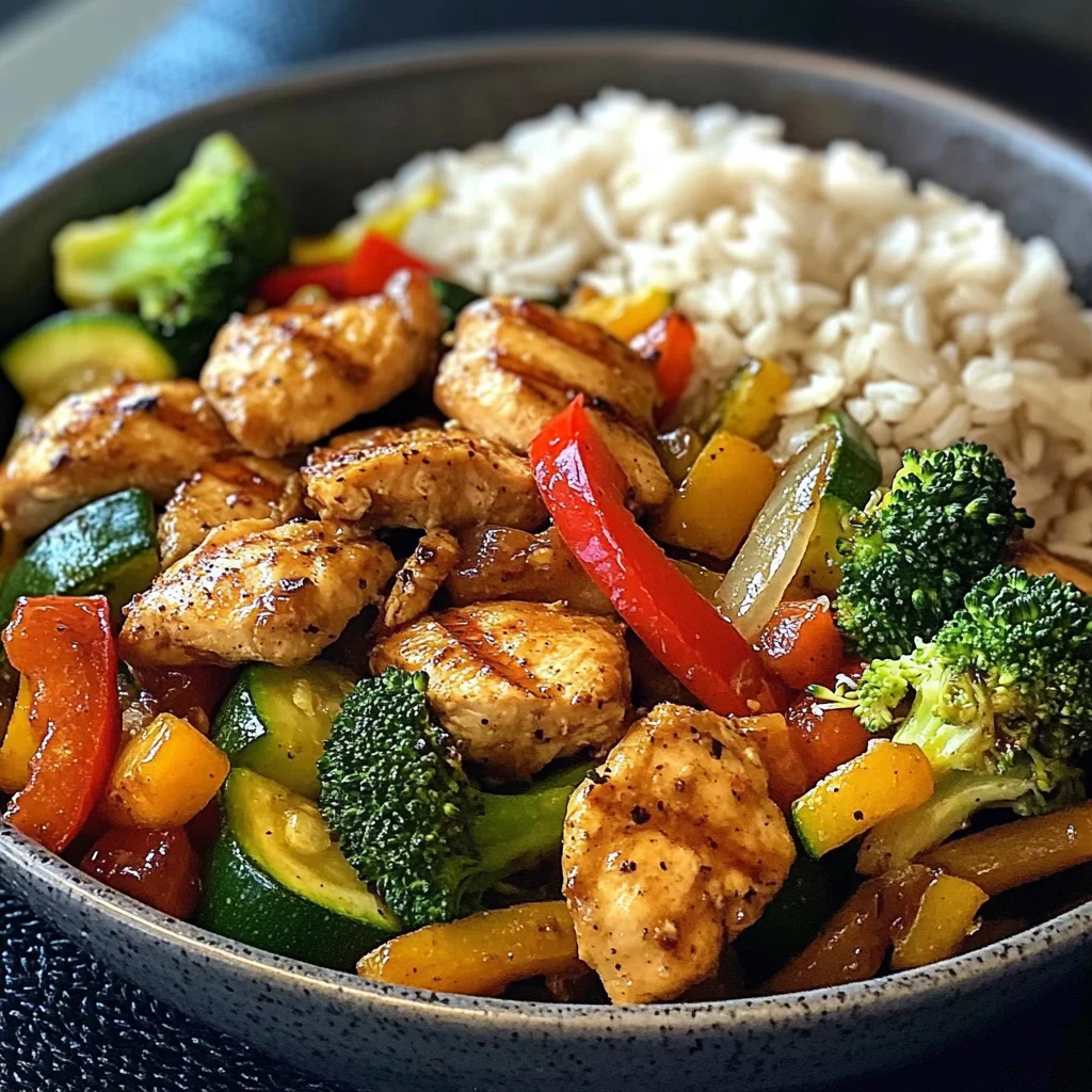 Chicken Veggie Stir-Fry with Brown Rice Bowl