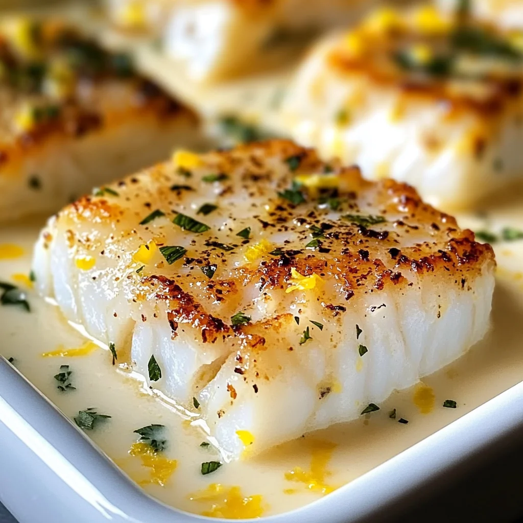Coconut Lemon Cream Baked Cod